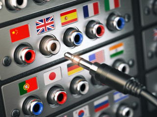 Poster - Select language. Learning, translate languages or audio guide co