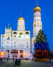 Ivan The Great Bell Tower In The Kremlin, Moscow In Christmas