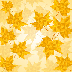 Wall Mural - maple leaves in triangular style. vector illustration