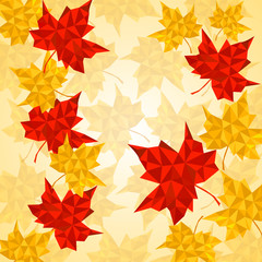 Wall Mural - maple leaves in triangular style. vector illustration