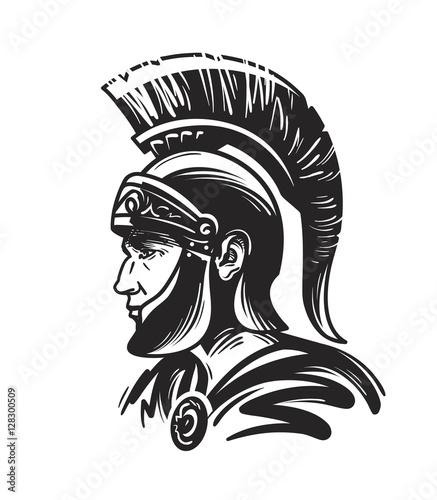 Fotomural Roman centurion soldier. Sketch vector illustration