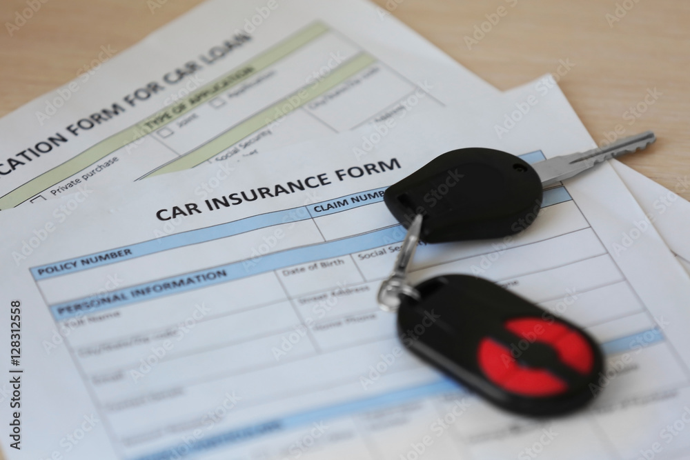 Concept of car loan and insurance