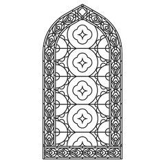 Wall Mural - Gothic windows. Vintage frames. Church stained-glass windows