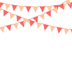 Poster - Pink bunting flag decoration background vector