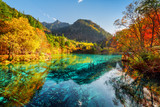 Fototapeta Góry - Beautiful view of the Five Flower Lake with azure water