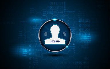 Poster - abstract cloud data security technology concept background