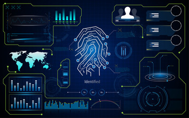 Poster - abstract hud ui interface cyber tech security concept background