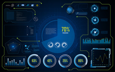 Poster - abstract future hud ui gui interface screen hi tech concept background template
