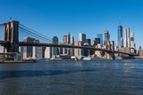 Fototapeta  - Brooklyn bridge and Skyscrapers in New York