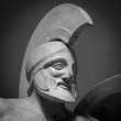 Head in helmet Greek ancient sculpture of warrior