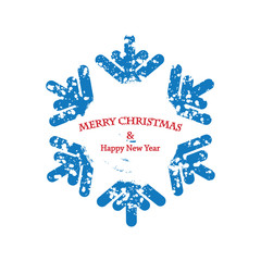 Sticker - Poster for New Year's and Christmas greetings