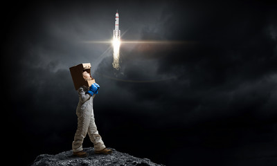 she wants to become astronaut . mixed media