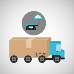 Canvas Print - delivery truck concept weight scale icon vector illustration eps 10