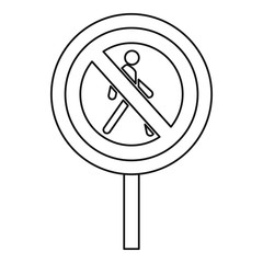 Poster - No pedestrian road sign icon. Outline illustration of no pedestrian road sign vector icon for web