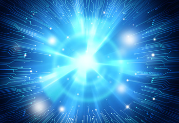 Wall Mural - blue technology background and abstract digital tech circle.copy space.