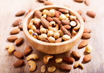 Wall Mural - mixed nuts in a bowl