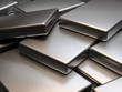 Stacked metal plates of neodymium rare earth magnets 3D Rendering