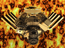 Hot Rod V8 Engine 3D Render