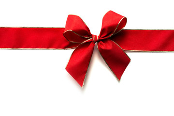 Sticker - Red ribbon and bow isolated on white