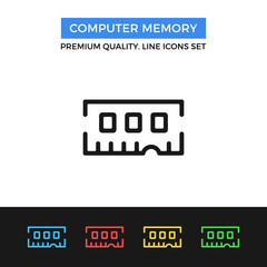 Poster - Vector computer memory icon. Thin line icon
