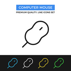 Poster - Vector computer mouse icon. Thin line icon