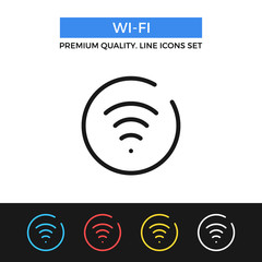 Poster - Vector Wi-Fi icon. Thin line icon