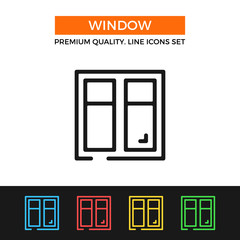 Poster - Vector window icon. Thin line icon