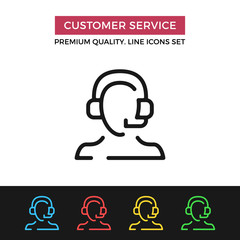 Poster - vector customer service icon. thin line icon