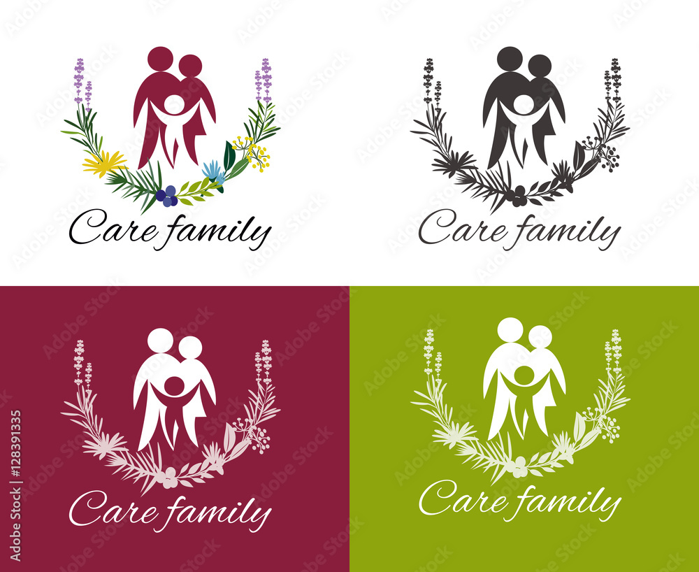 Happy family concepts: father, mother, daughter and son together. Family  care logo vector design. Child Care and Medical Services. Child freedom and  active lifestyle. Love family. Stock Vector | Adobe Stock, image size:1000x818