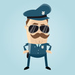 funny cop with sunglasses and mustache