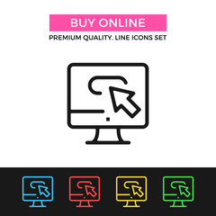 Poster - Vector buy online icon. Thin line icon