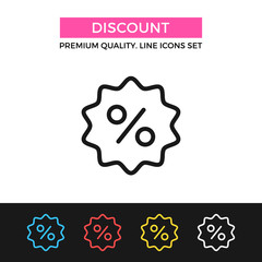 Poster - Vector discount icon. Thin line icon