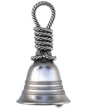 Bell With A Handle Made From A Metal Rope. Isolated On White. 3D Illustration.