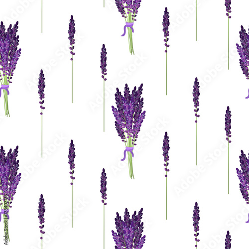 Cuadros en Lienzo Lavender seamless vector pattern