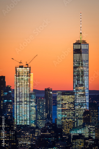 Freedom Tower (One World Trade Center) together with Two World Trade Center Poster