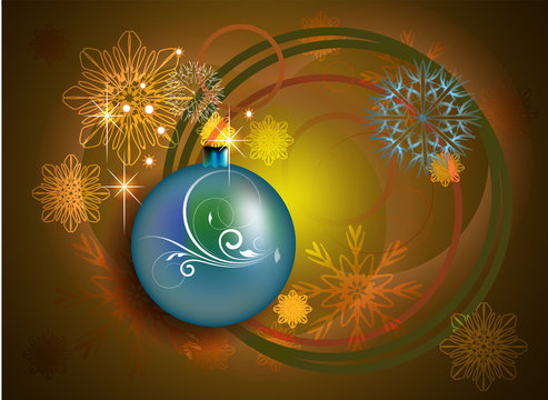 New Year banner with Christmas balls
