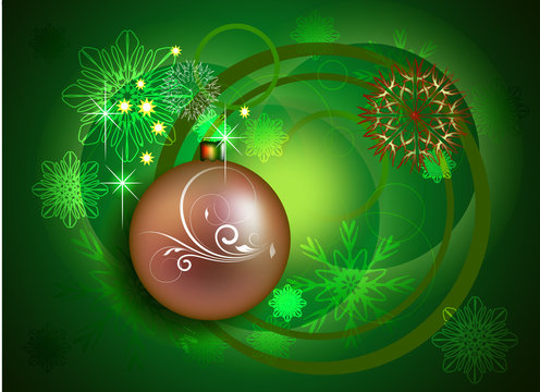 New Year banner with Christmas balls
