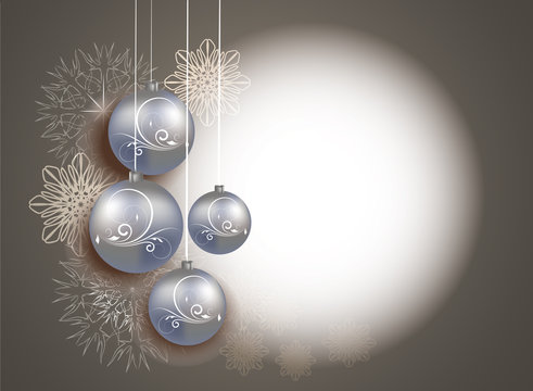 New Year banner with Christmas balls

