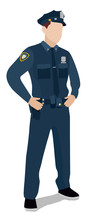 Police Officer On A White Background. Flat Illustration