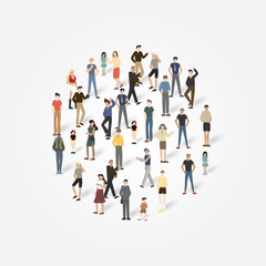  Group of people with copyspace.Vector illustration