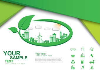 Ecology connection  concept background . Vector infographic illu