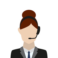 Sticker - business woman with headset icon avatar