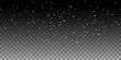 Snow horizontal seamless pattern on transparent background. Vector illustration