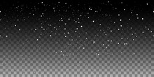 Snow Horizontal Seamless Pattern On Transparent Background. Vector Illustration