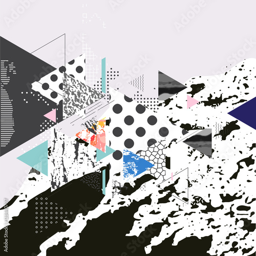 Different Textures And Shapes Artistic Vector Illustration Collage Colorful Abstract Graphic Design Creative Background For Poster Card Invitation Placard Brochure Flyer Banner Report Artwork Buy This Stock Vector And Explore Similar