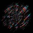 Abstract moving lines, future concept vector shape. Isolated on black background.