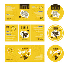 Set Of Templates Label For Honey