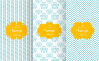 Wall Mural - vintage different vector seamless patterns.