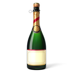 Wall Mural - sparkling wine bottle with blank label