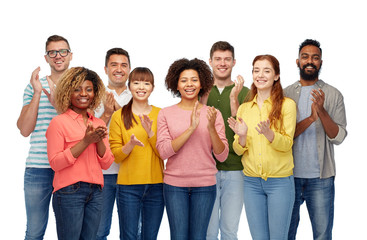 Wall Mural - international group of happy smiling people
